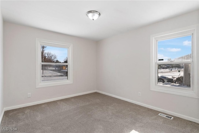 carpeted spare room with plenty of natural light