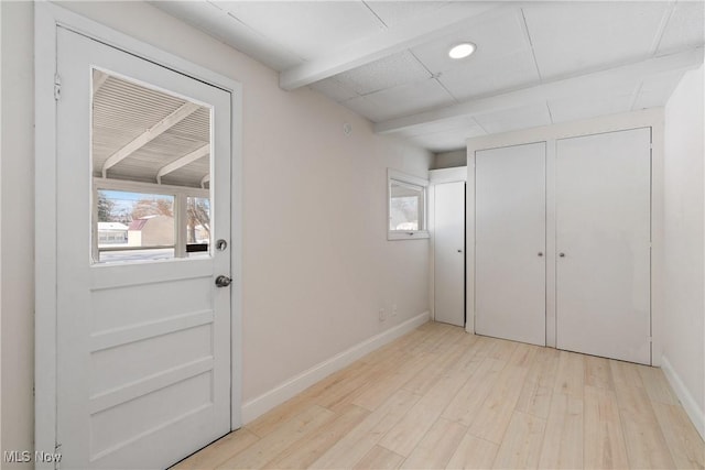 unfurnished bedroom featuring light hardwood / wood-style floors