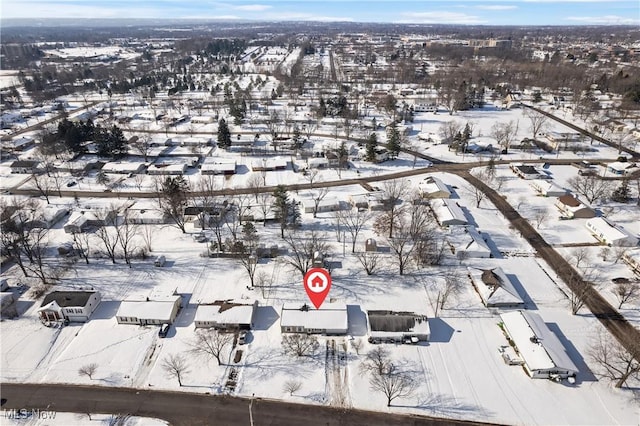 view of snowy aerial view