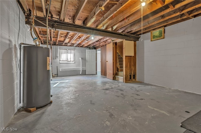 basement with gas water heater