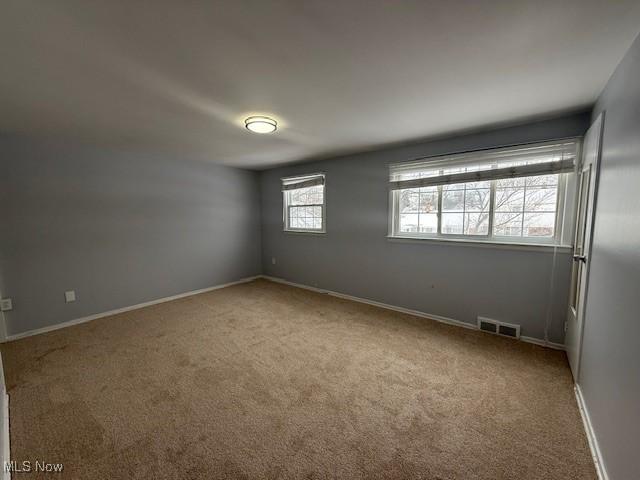 carpeted empty room featuring a wealth of natural light