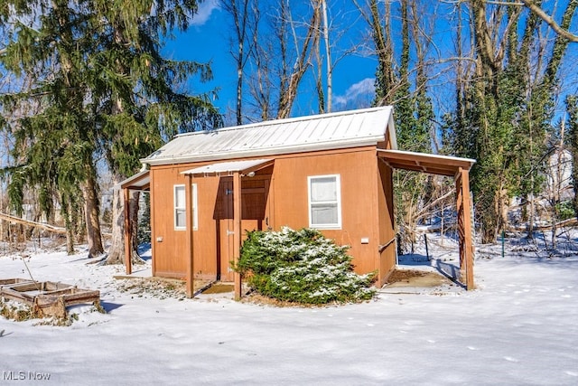 view of snow covered structure