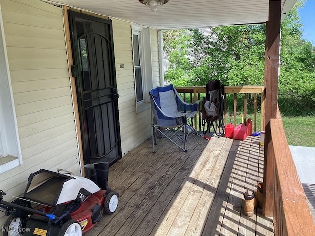 deck with a porch