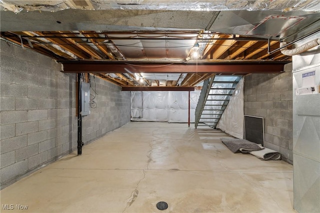 2834 Caxton Cir, Akron, OH 44312 - unfinished basement featuring electric panel