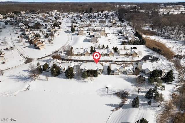 view of snowy aerial view