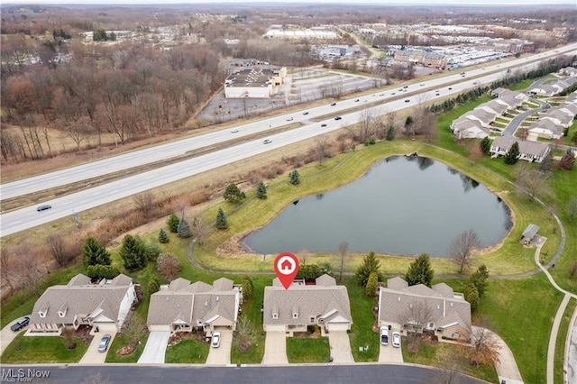2834 Caxton Cir, Akron, OH 44312 - drone / aerial view featuring a water view and a residential view