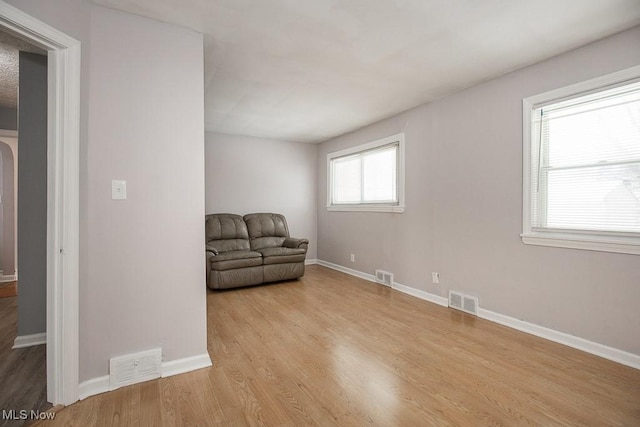 living area featuring light hardwood / wood-style flooring