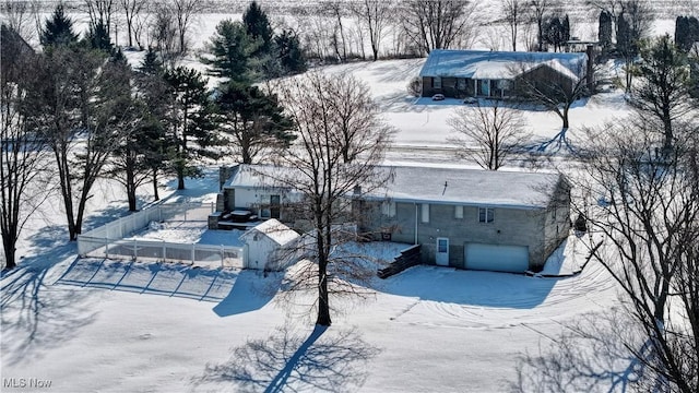 view of snowy aerial view