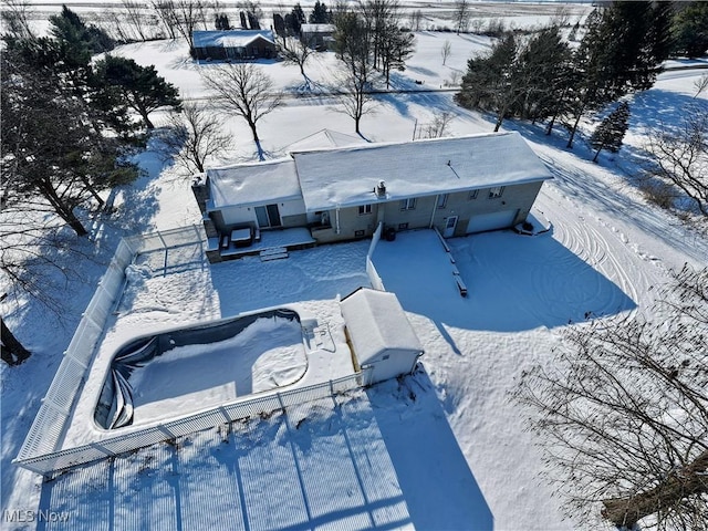 view of snowy aerial view