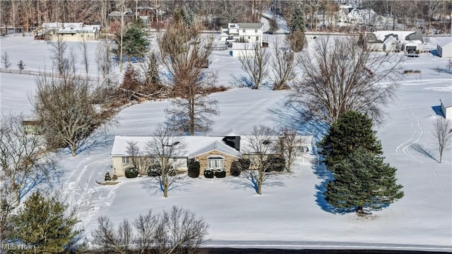 view of snowy aerial view