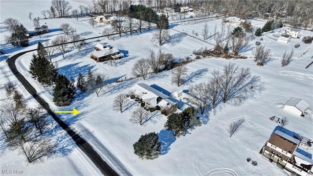 view of snowy aerial view