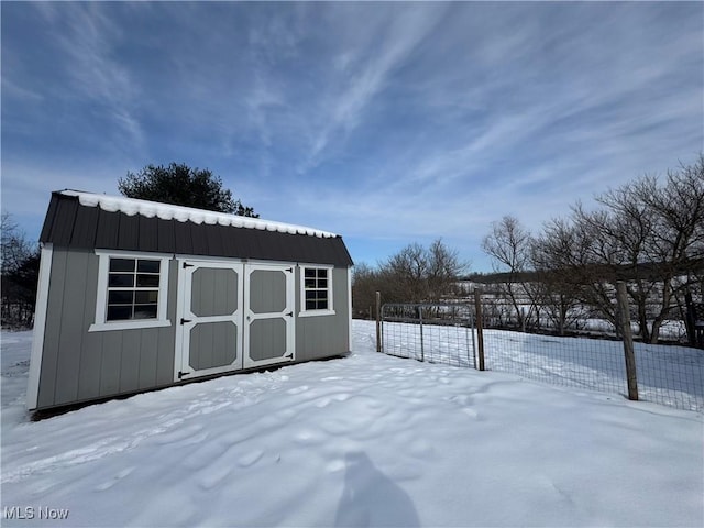 view of snow covered structure