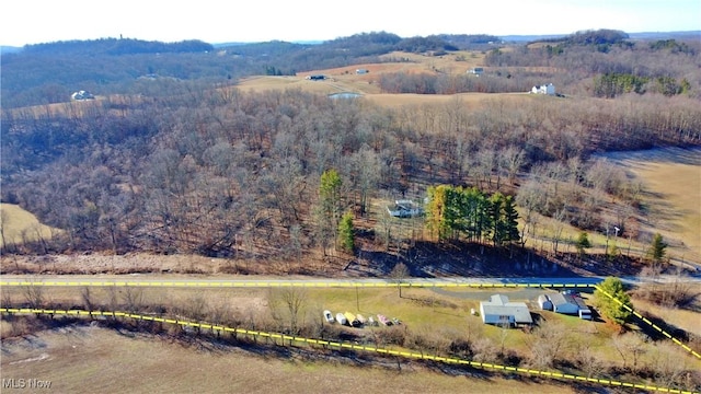 aerial view with a rural view