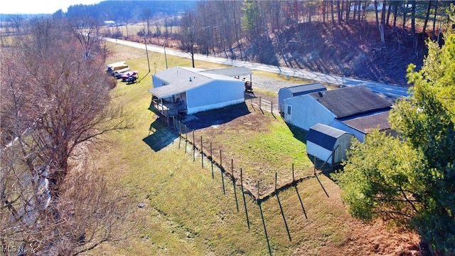 aerial view with a rural view