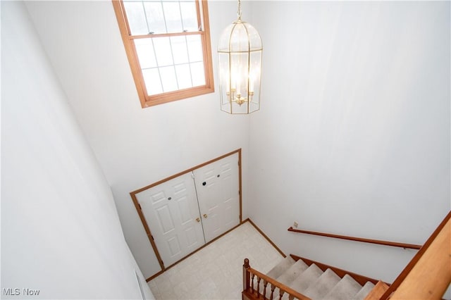 interior space with an inviting chandelier