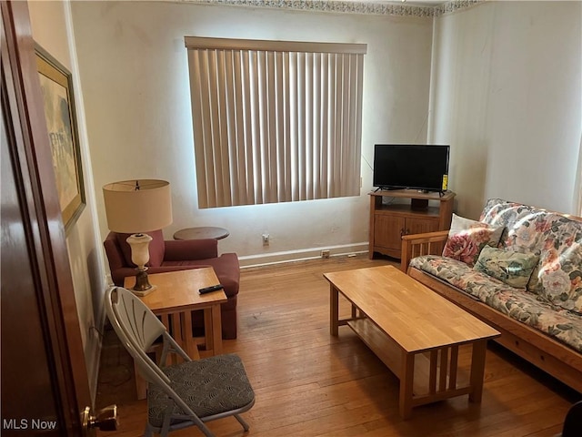 living room featuring light hardwood / wood-style flooring