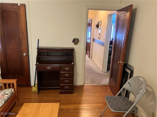 bedroom with wood-type flooring