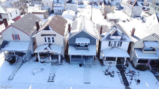 view of snowy aerial view