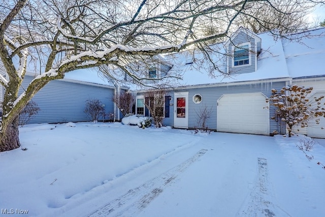 view of front of home with a garage