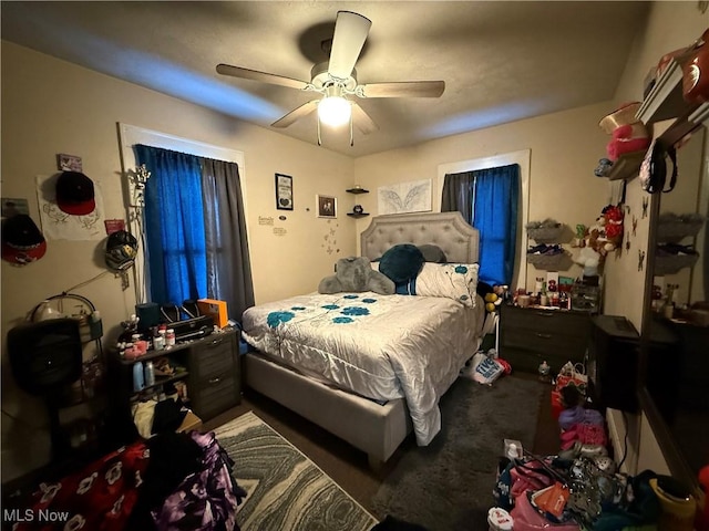 bedroom with ceiling fan