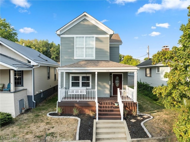 view of front of home featuring covered porch