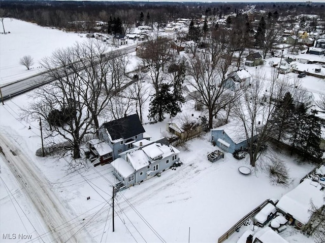 view of snowy aerial view