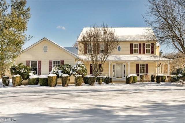 view of front of property featuring a porch