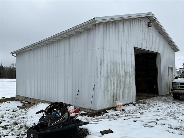 view of snow covered structure