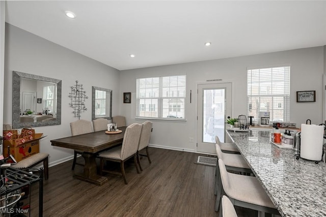 dining room featuring dark hardwood / wood-style floors