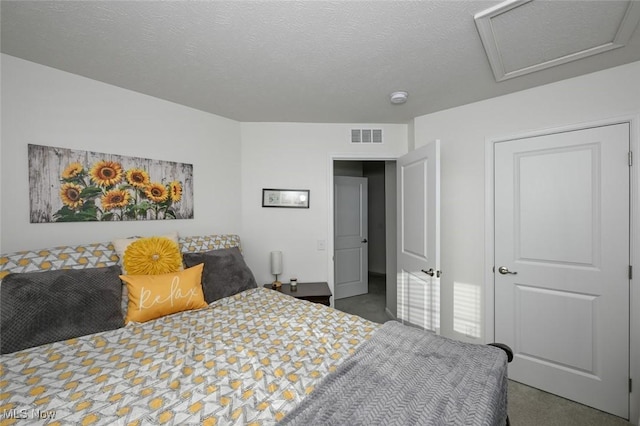 bedroom with a textured ceiling