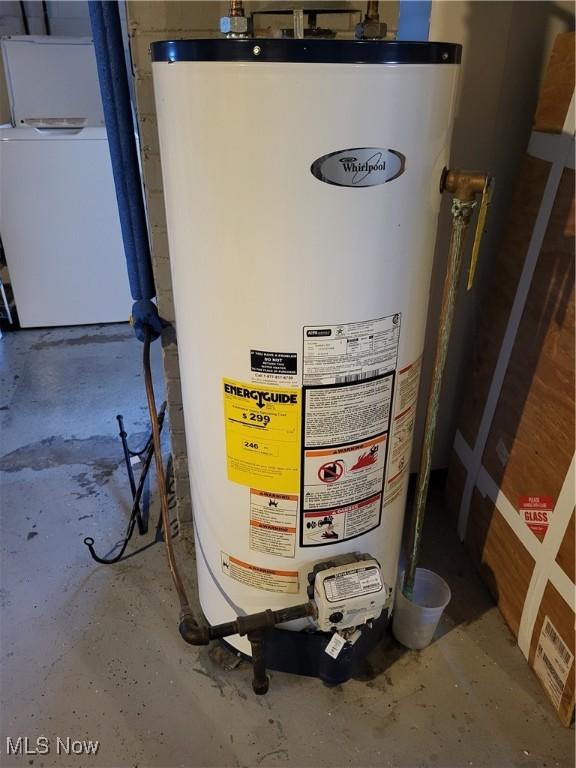 utilities with washer / clothes dryer and water heater