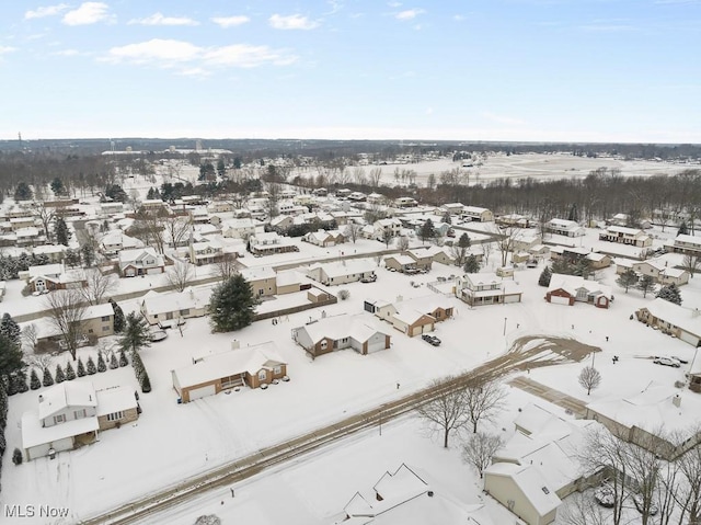 view of snowy aerial view