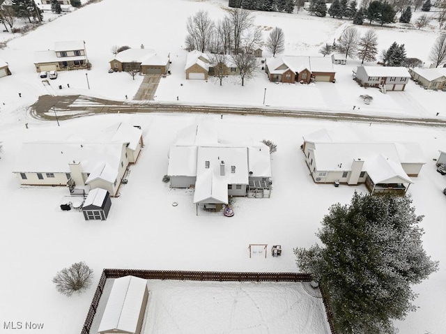 view of snowy aerial view