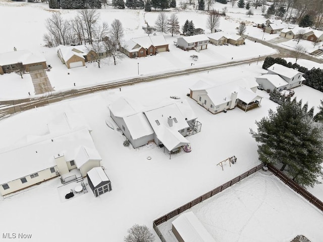 view of snowy aerial view