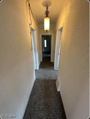 corridor with dark carpet