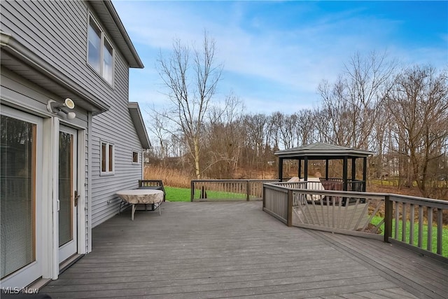 deck featuring a gazebo