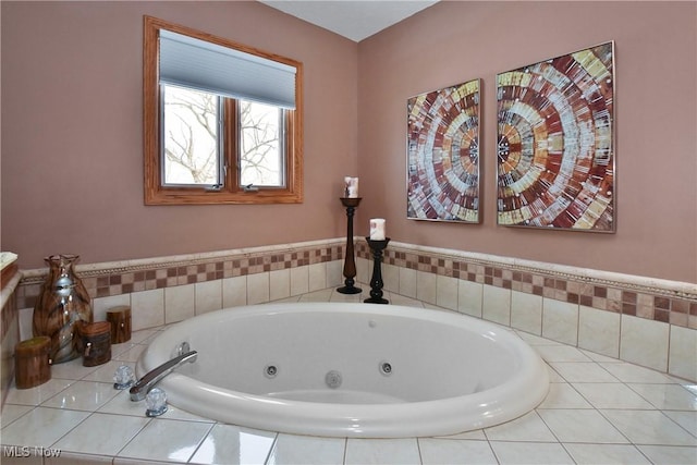 bathroom with a whirlpool tub