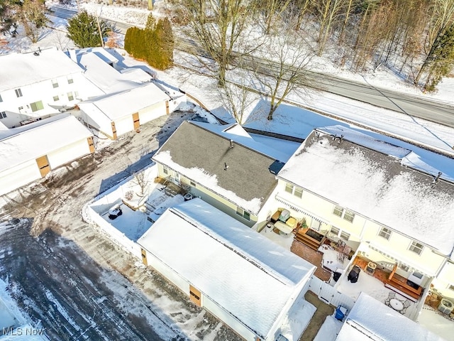 view of snowy aerial view