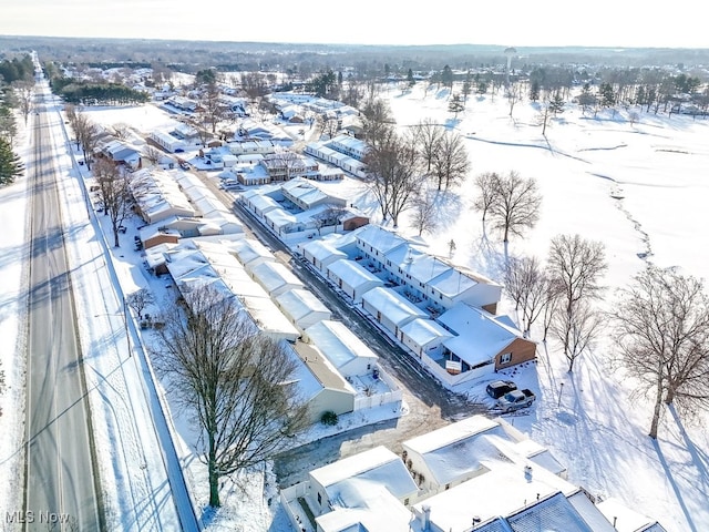 view of snowy aerial view