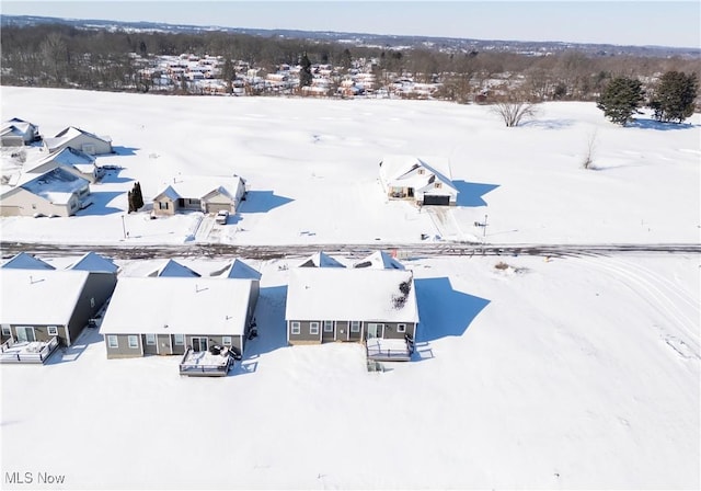 view of snowy aerial view