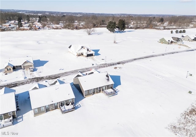 view of snowy aerial view