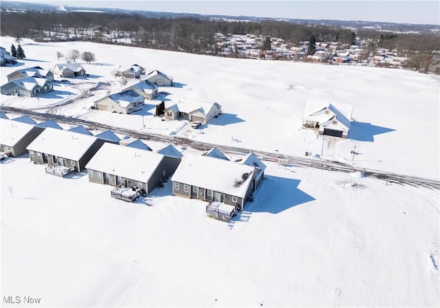 view of snowy aerial view