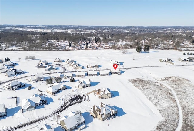 view of snowy aerial view