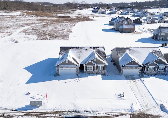 view of snowy aerial view