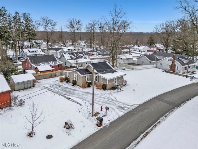 view of snowy aerial view