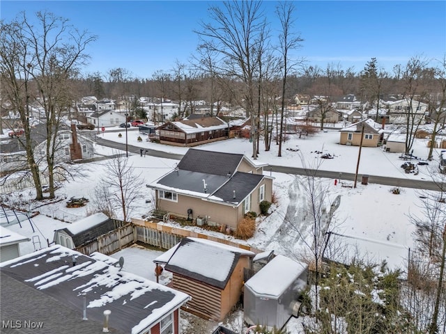 view of snowy aerial view