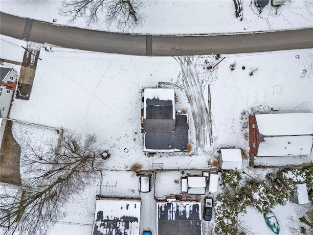 view of snowy aerial view