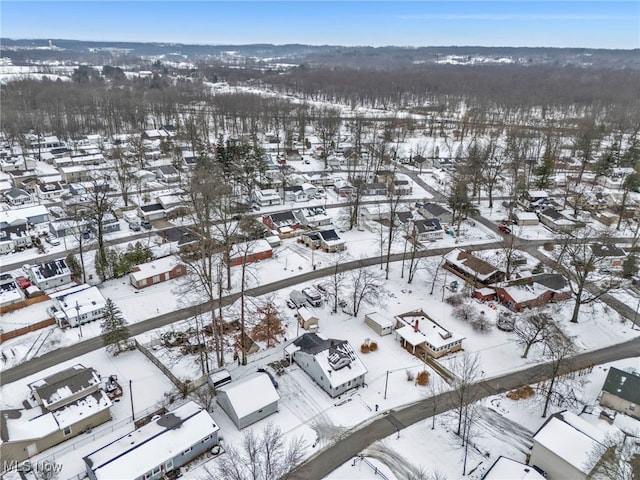 view of snowy aerial view