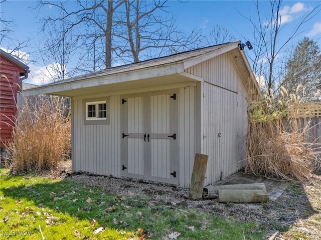view of shed