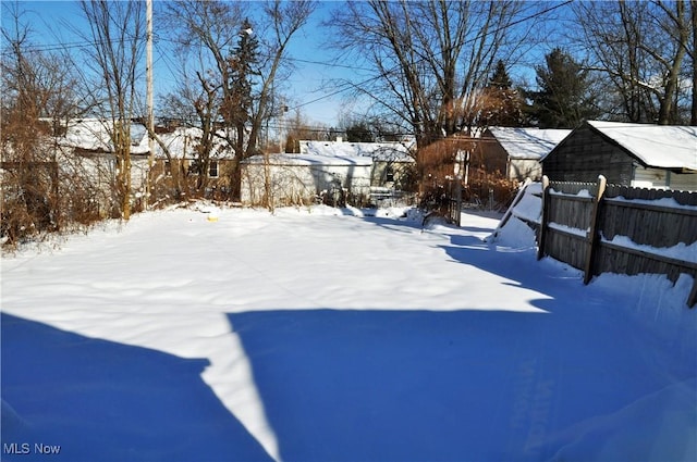 view of snowy yard